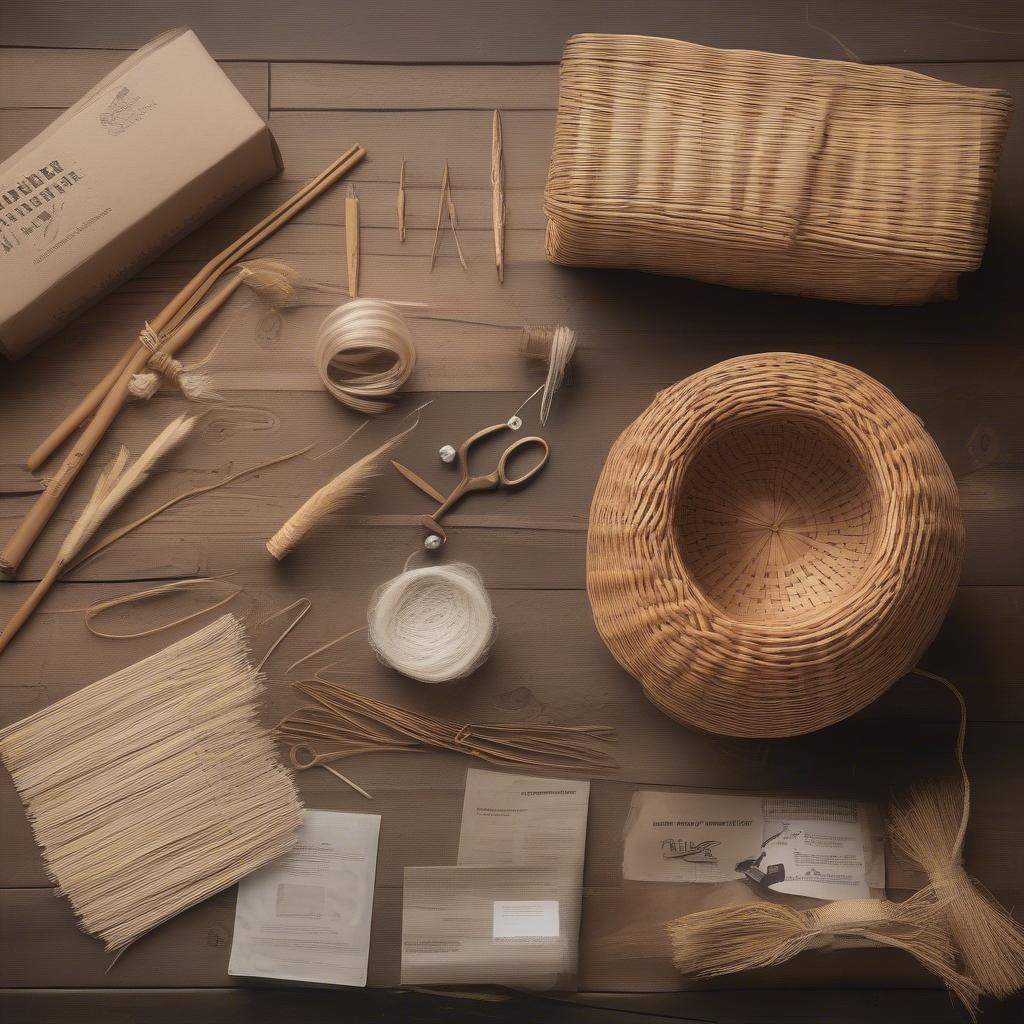 Beginner Wicker Basket Weaving Kit with Tools and Materials