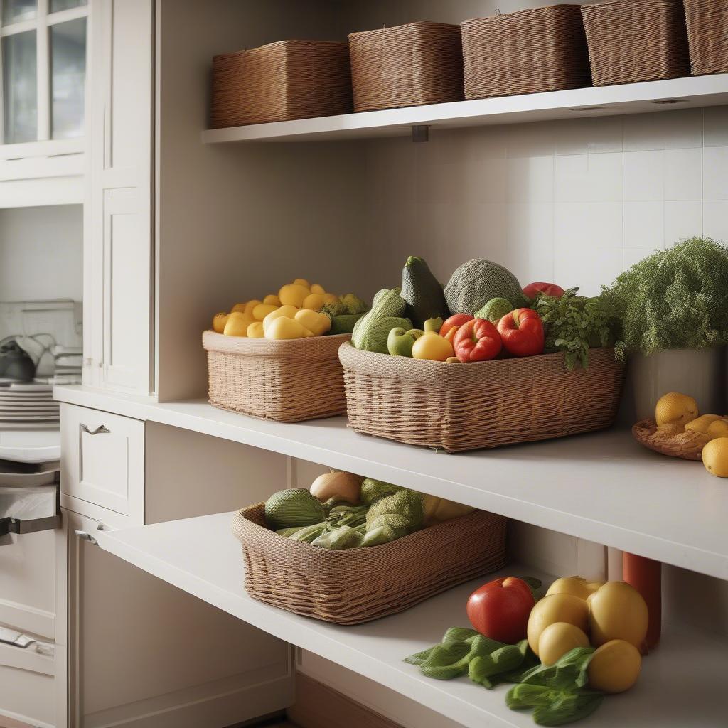 Wicker Baskets for Fruit and Vegetable Storage