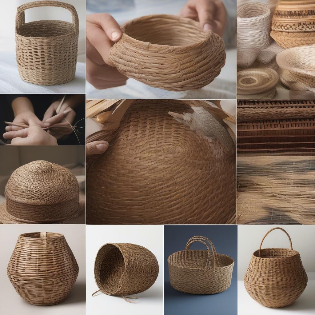 Different wicker and rattan basket weaving techniques