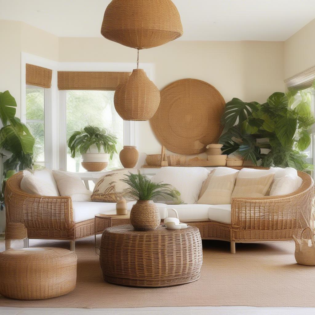 Wicker and Rattan Furniture in a Living Room