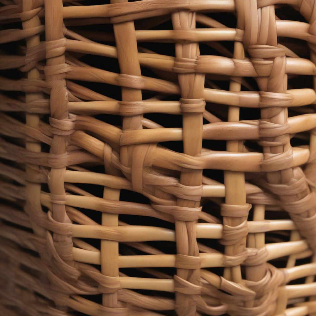 Wicker and Rattan Hounds Tooth Baskets