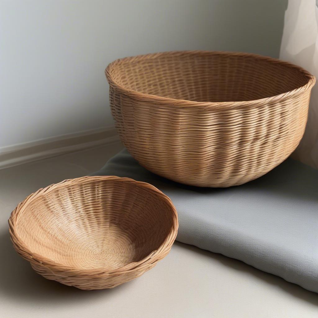 Wicker and Rattan Nesting Bowls Comparison