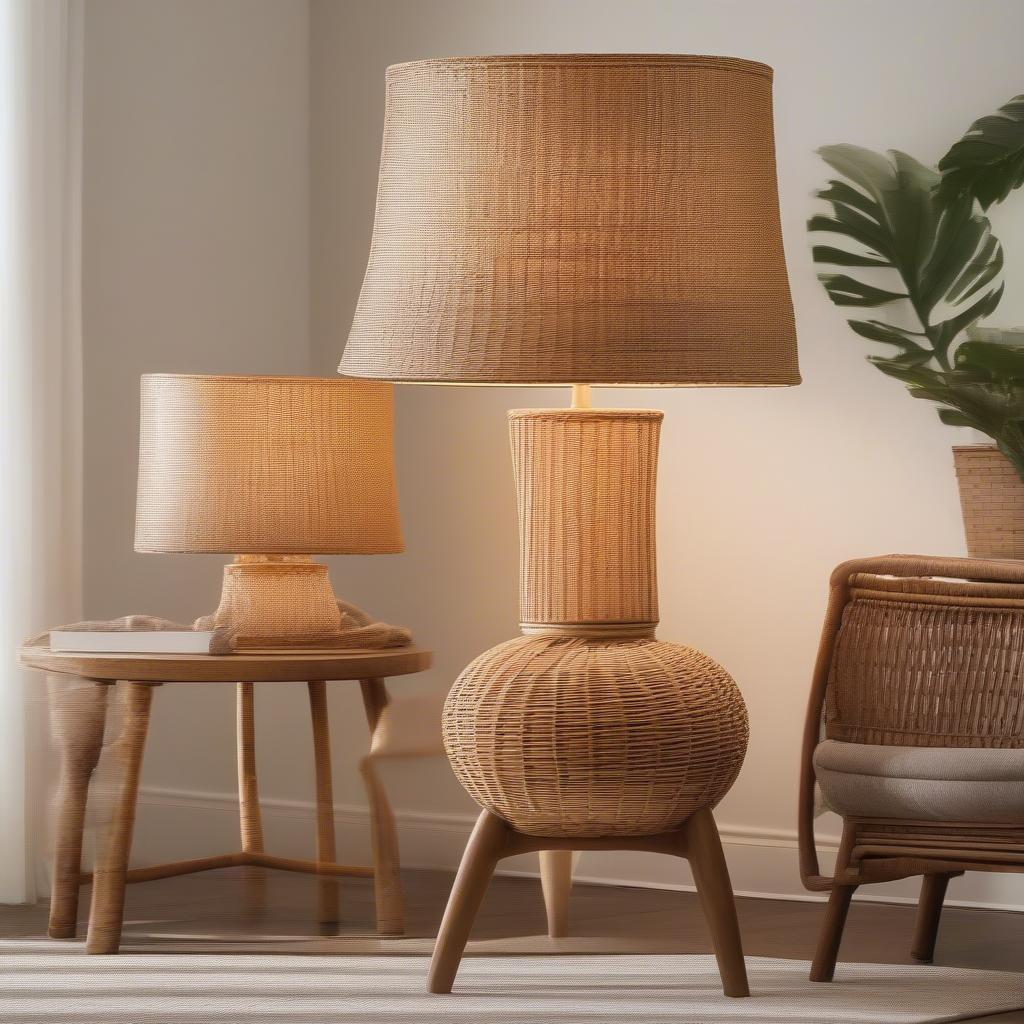 Comparison of wicker and rattan TV lamps