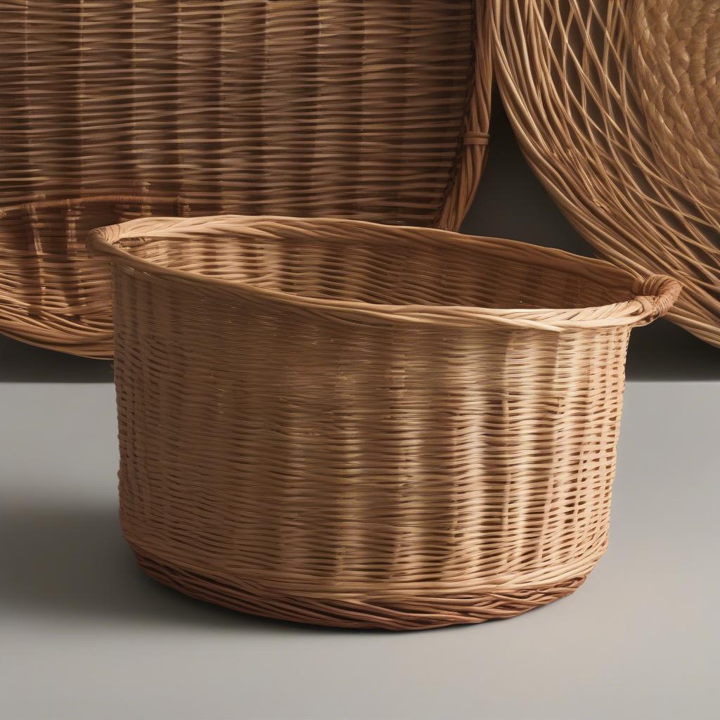 Comparison of wicker and rattan storage baskets