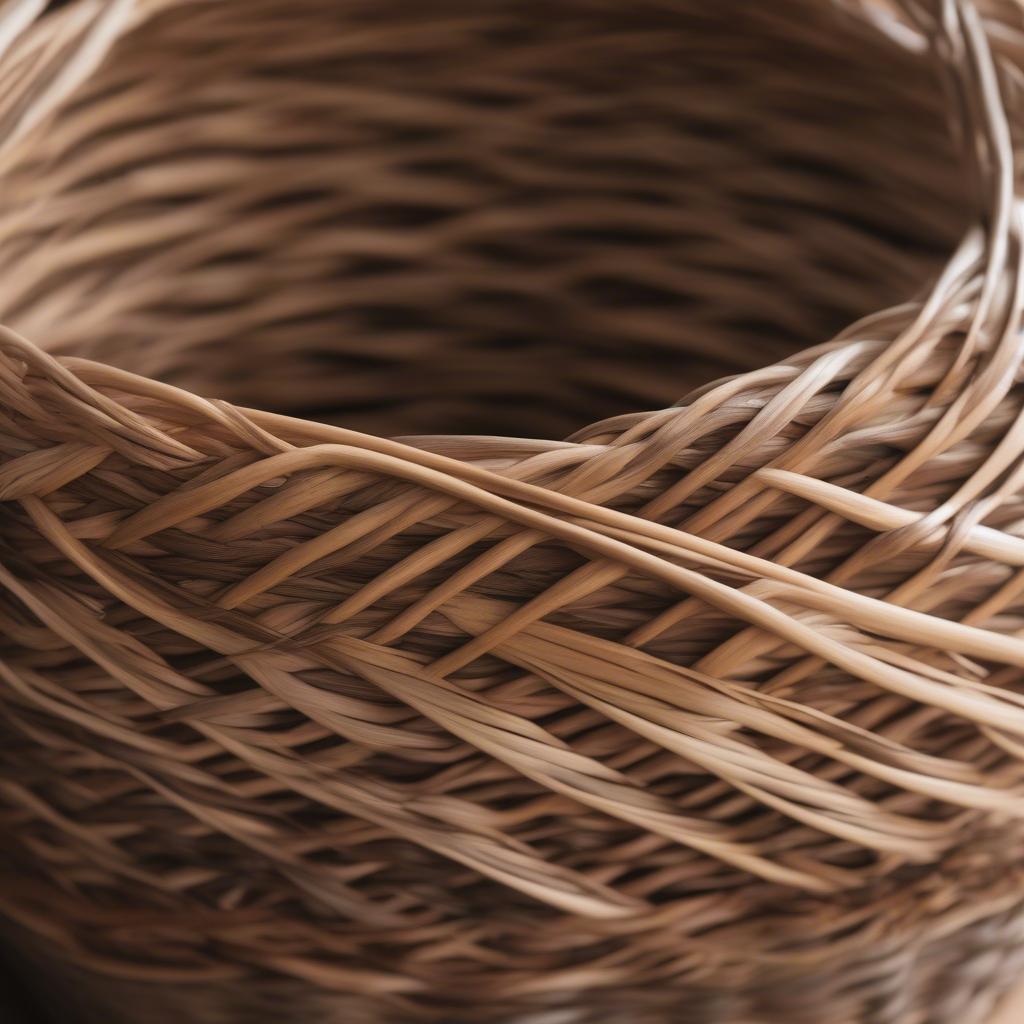 Close-up of Willow Basket Weaving