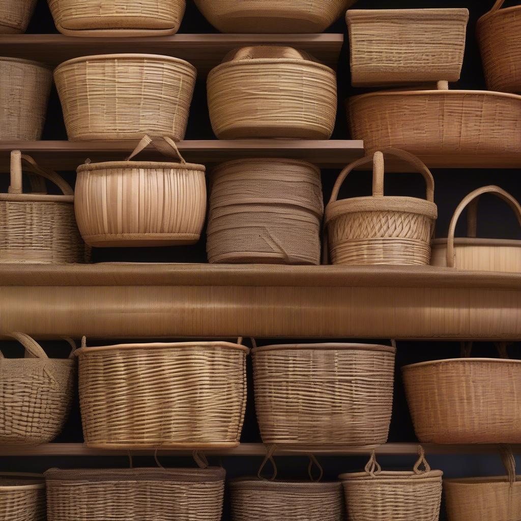 Willow, reed, cane, and bamboo in basketry.