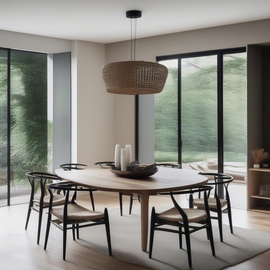 Wishbone Chairs in a Dining Room Setting