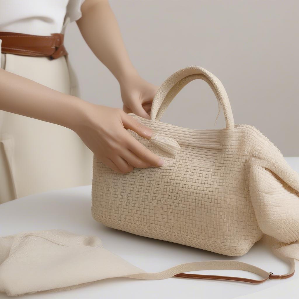 Cleaning a Charles and Keith Woven Shoulder Bag