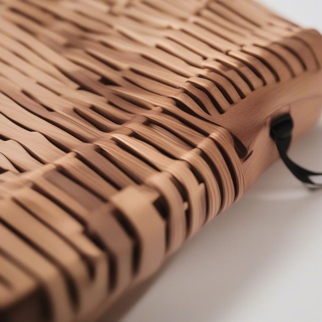 Close-up of a Wooden Weaving Shuttle Bag