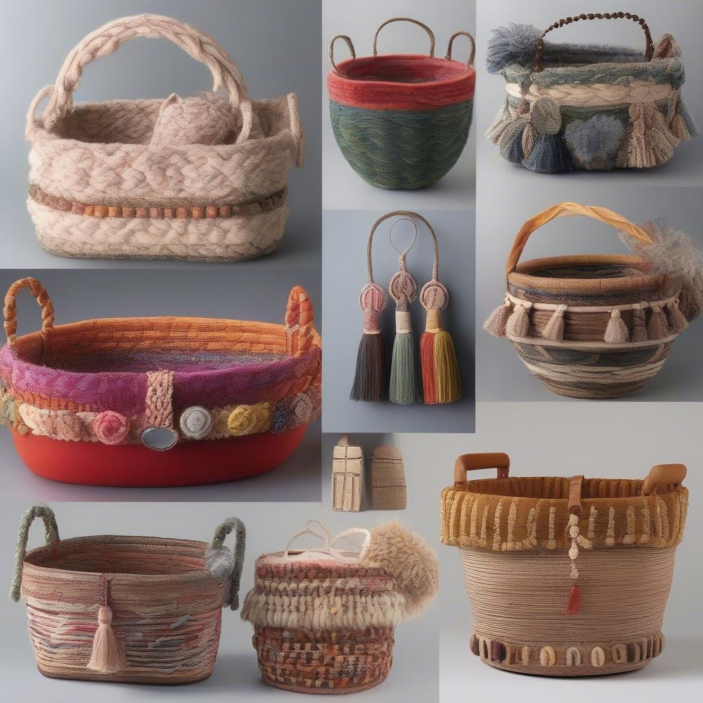 Adding Handles and Embellishments to Wool Baskets