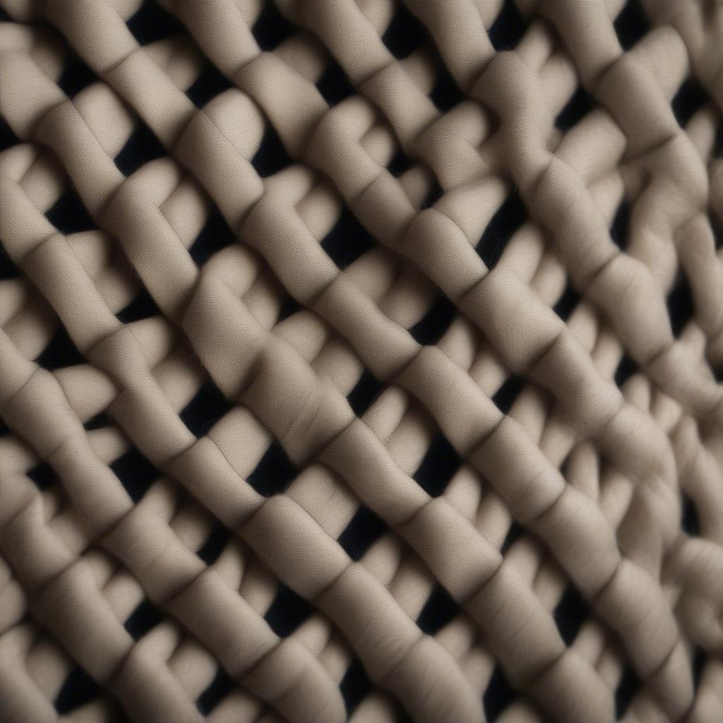 Close-up view of wool basket weave fabric showcasing its interwoven structure