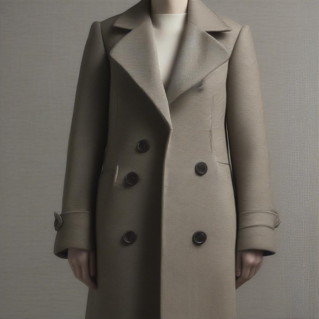 A stylish coat made from wool basket weave fabric