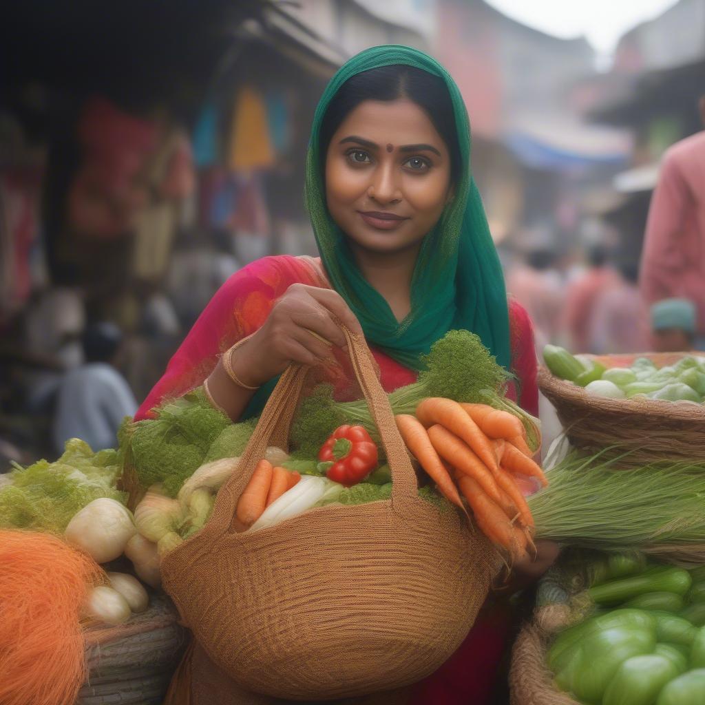 Woven bag in a Bangla movie scene