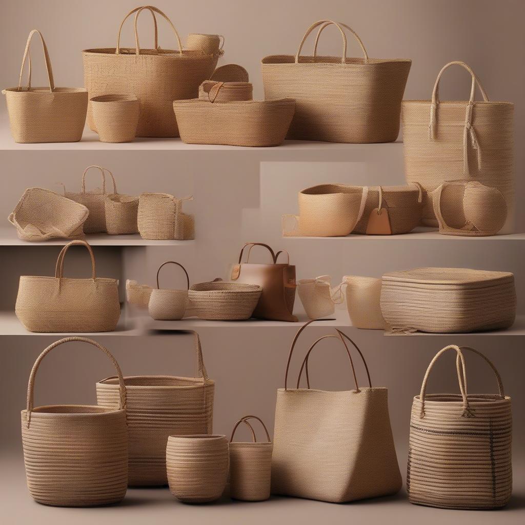 Woven Bag Baskets in Different Shapes and Sizes