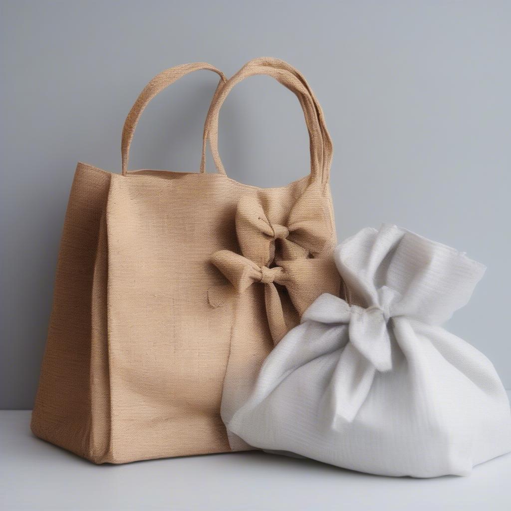 Cleaning and storing a woven bag with a bow properly