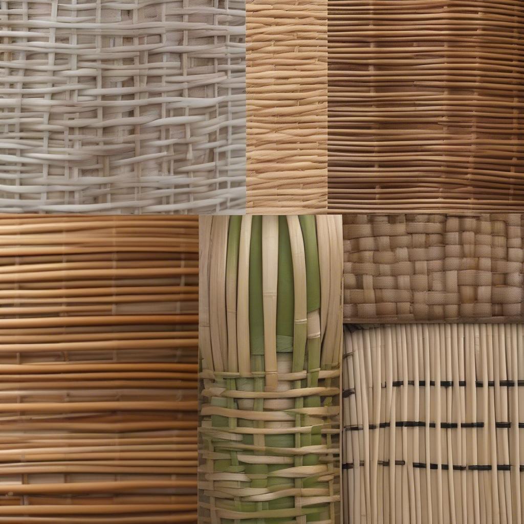 Close-up of woven bag materials