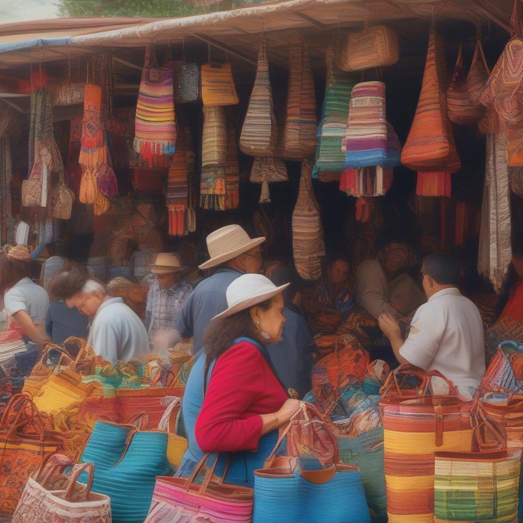 Woven Bag in a Spanish Market