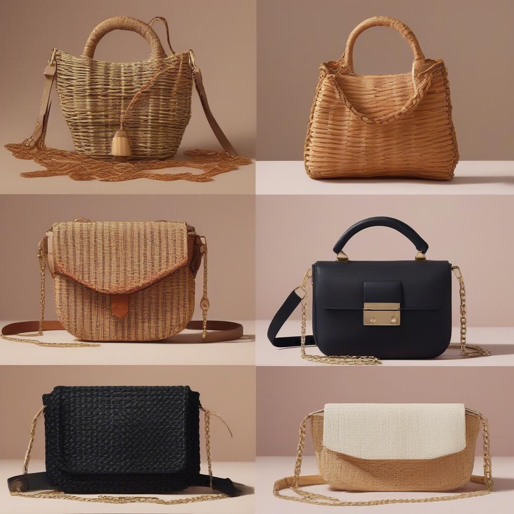 Different Woven Bag with Chain Strap Styles