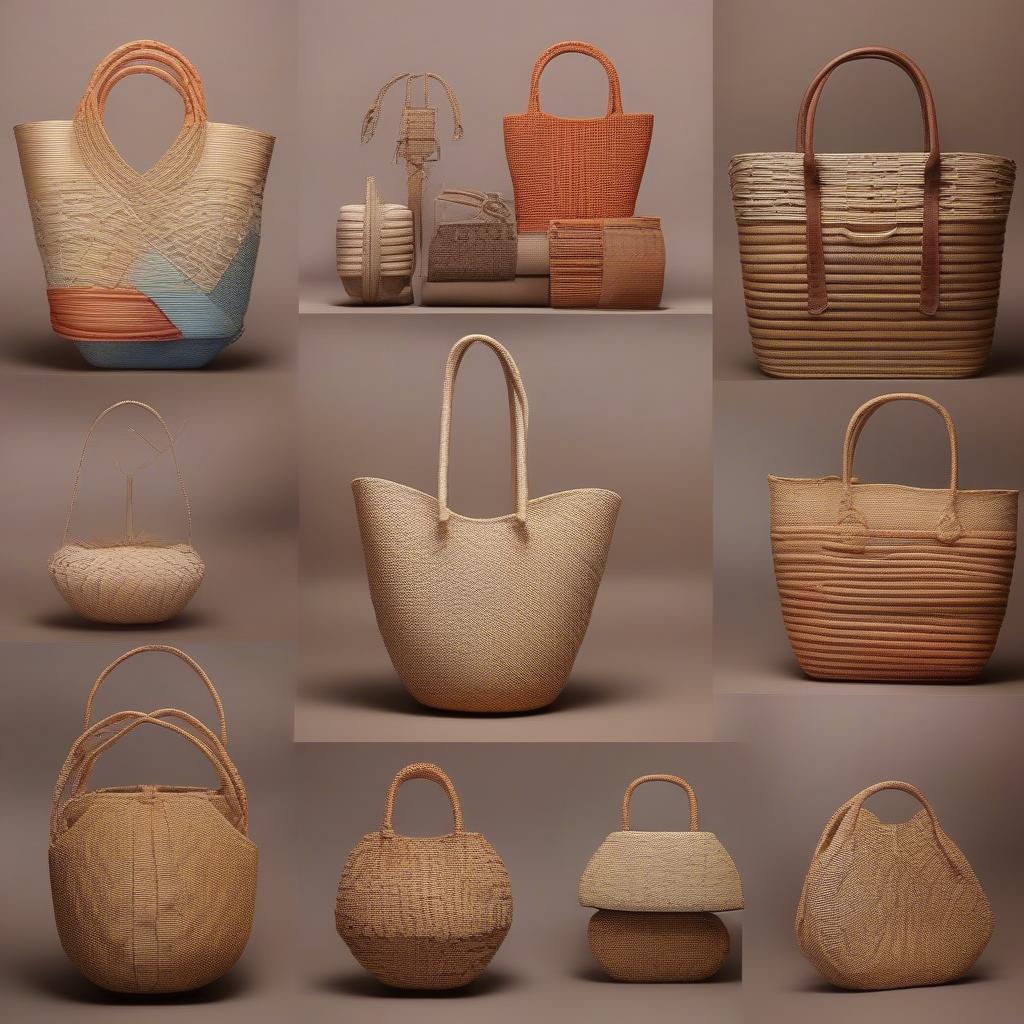 Variety of Woven Basket Handbags