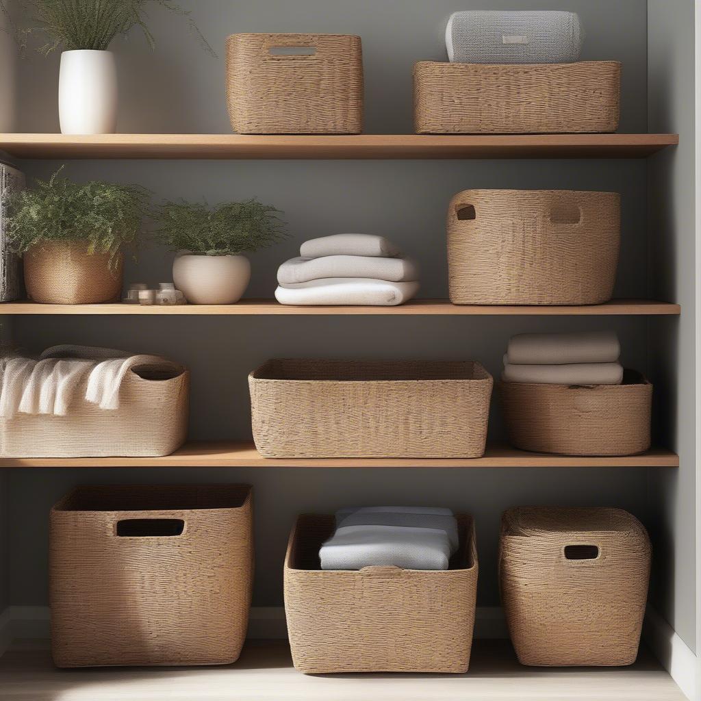 Woven Baskets Used for Storage in Different Rooms