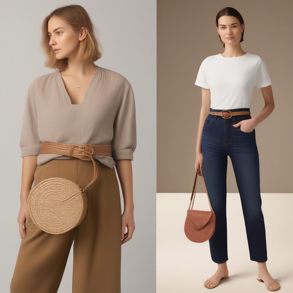 Styling ideas for woven belt bags