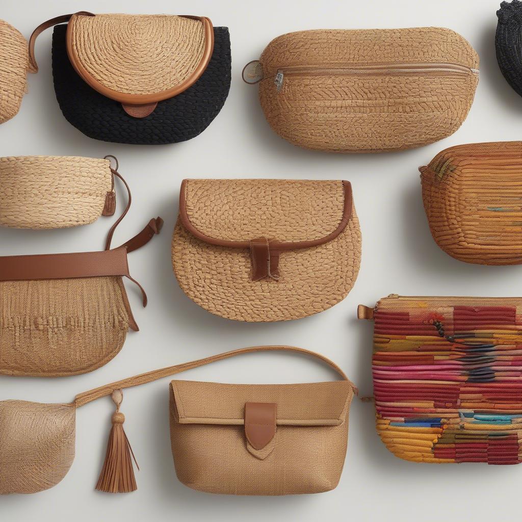 Different styles of woven belt bags