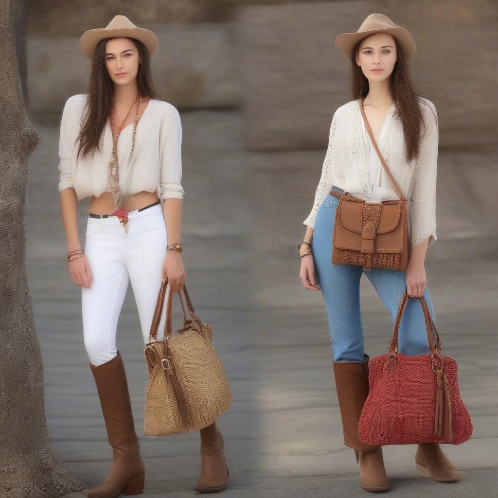 Woven Canvas Flap Bag Outfit Ideas