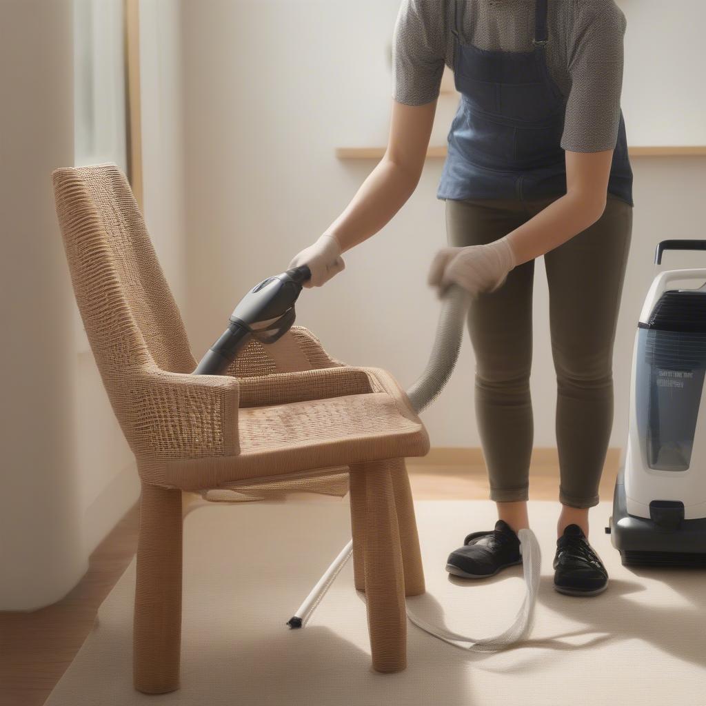 Proper cleaning and maintenance techniques for woven chairs.