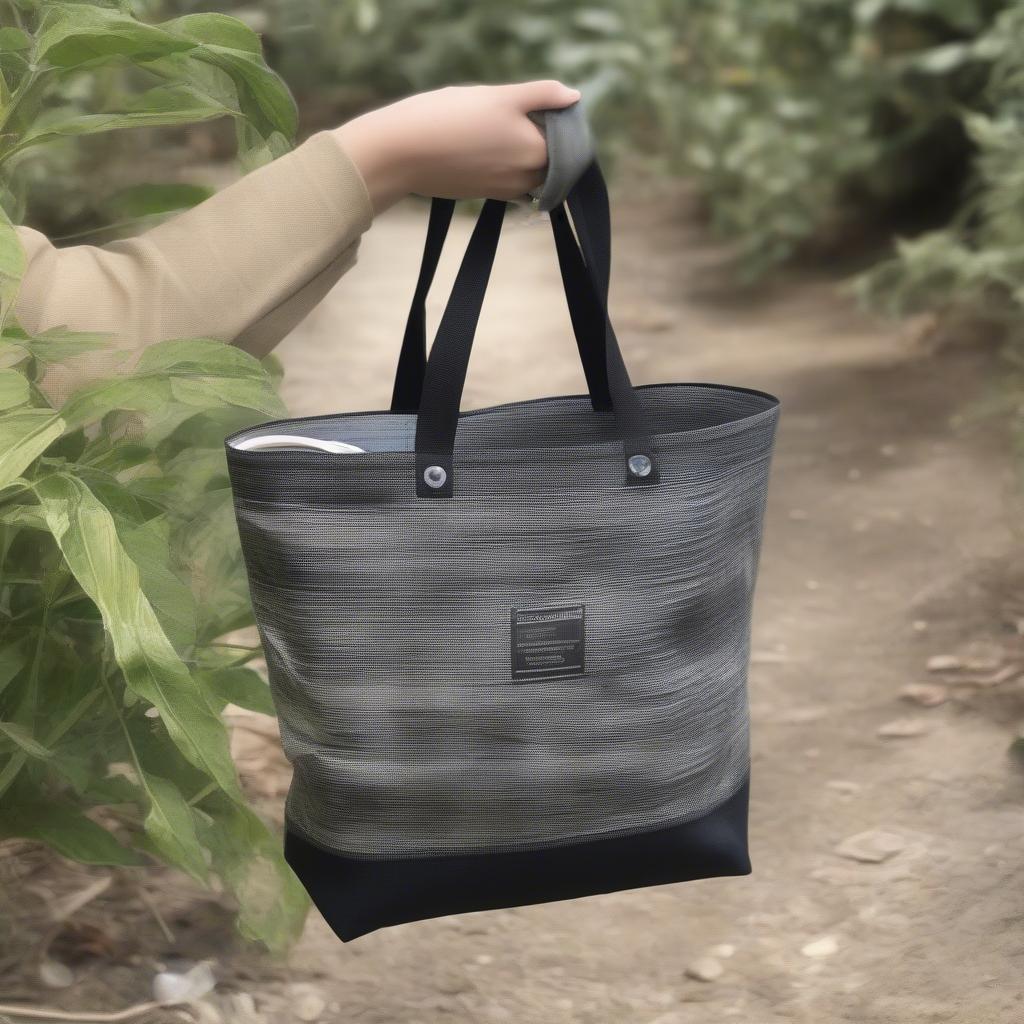 Stylish Tote Bag Made from Recycled Feed Bag