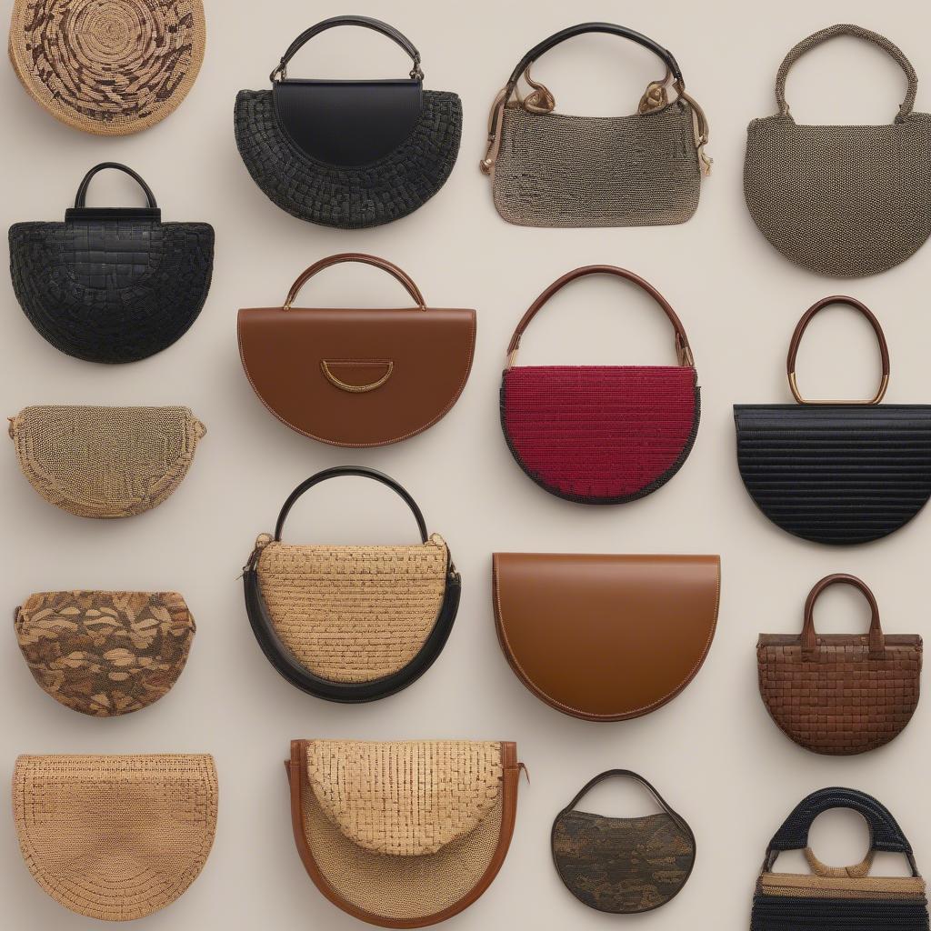 Various Styles of Woven Half Moon Bags