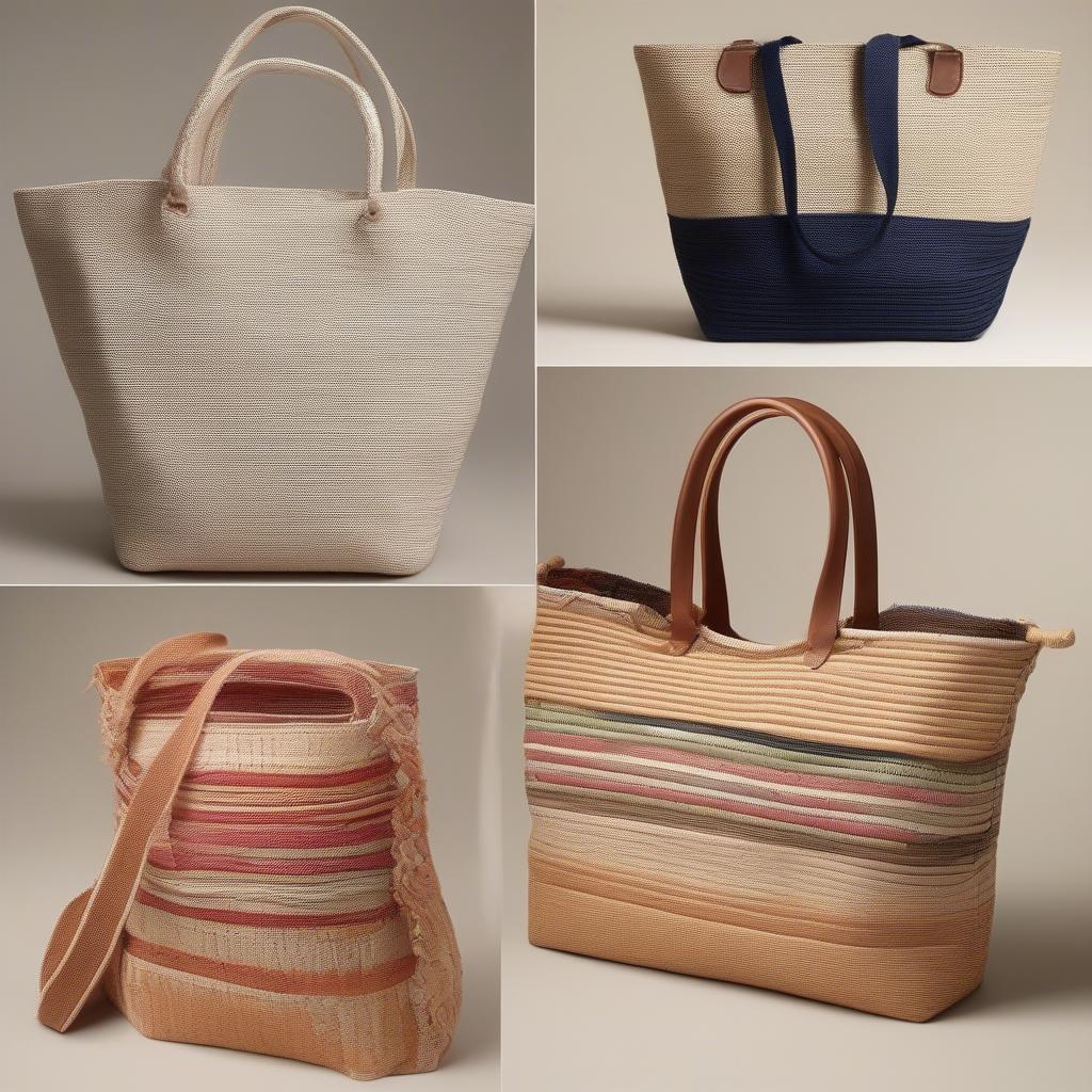 Different Styles of Tote Bags with Woven Handles