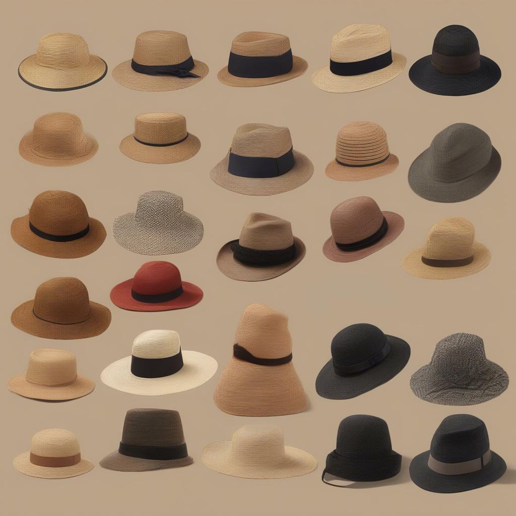 Different Styles of Woven Hats