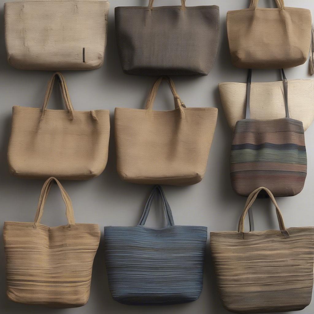 Various styles of woven hemp bags showcasing their versatility and eco-friendly appeal.