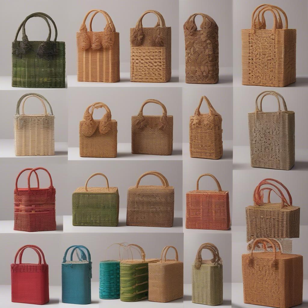 Variety of Woven Juice Box Bags showcasing different materials and designs