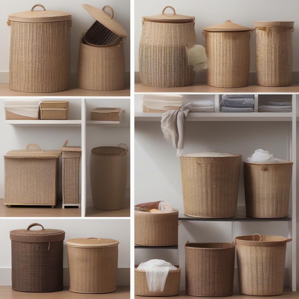 Woven Laundry Hampers in Different Sizes