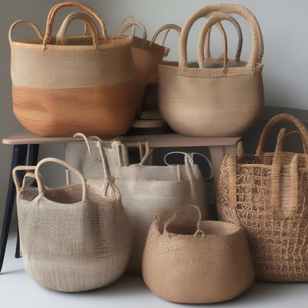 Various Styles of Woven Market Bags in New Zealand