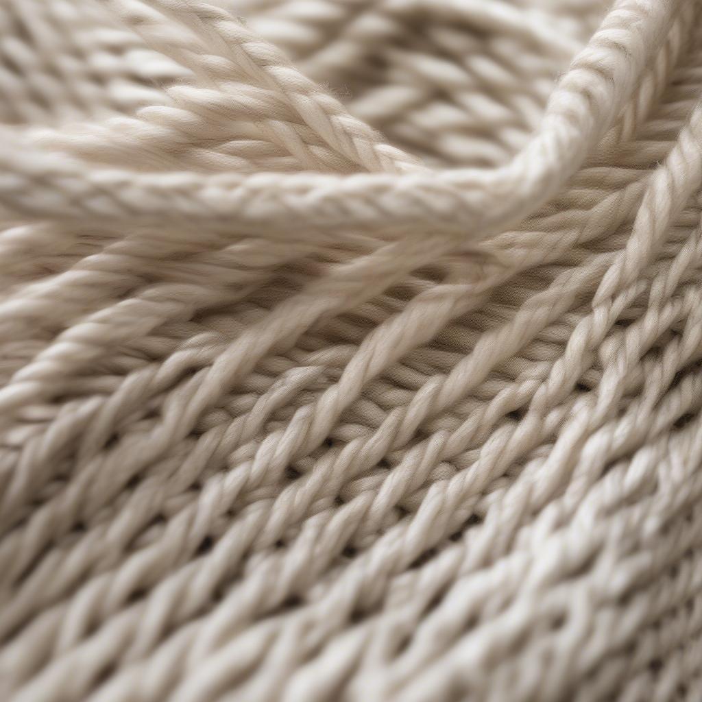 Close-up of a woven market bag made from sisal, showcasing the intricate weaving pattern and natural fiber texture.