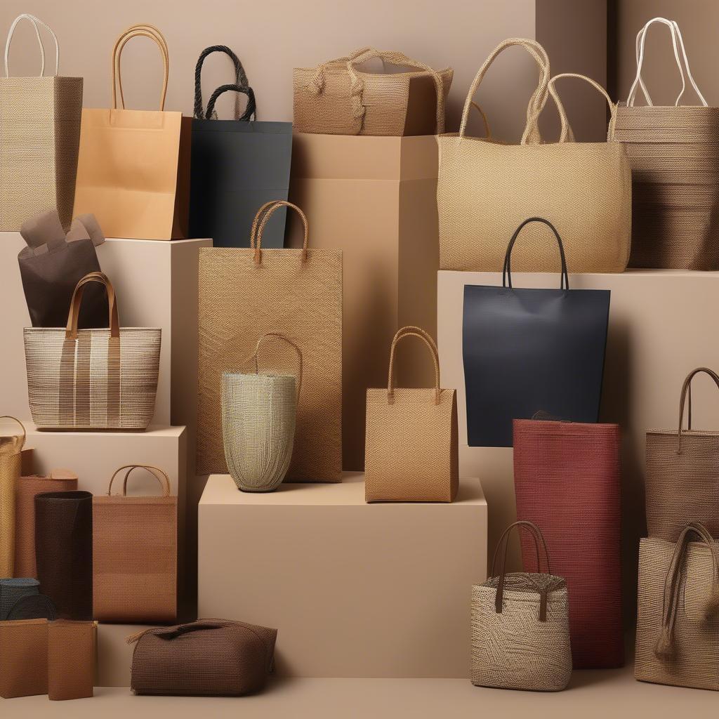 Variety of Woven Paper Bags