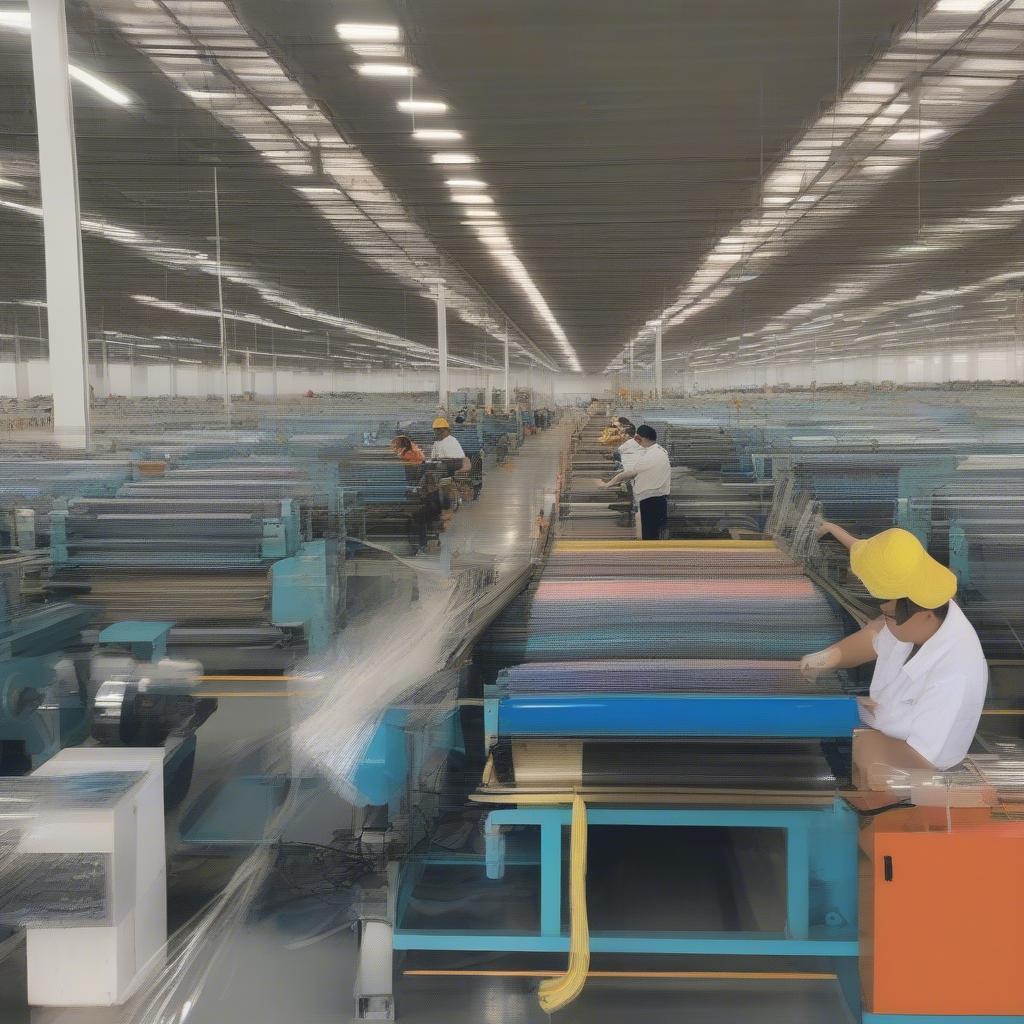 Inside a Woven Plastic Beach Bag Factory