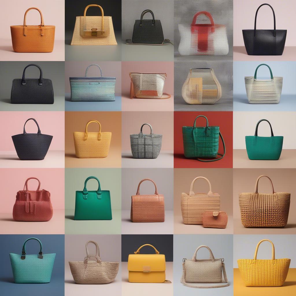 Variety of Woven Plastic Hand Bags