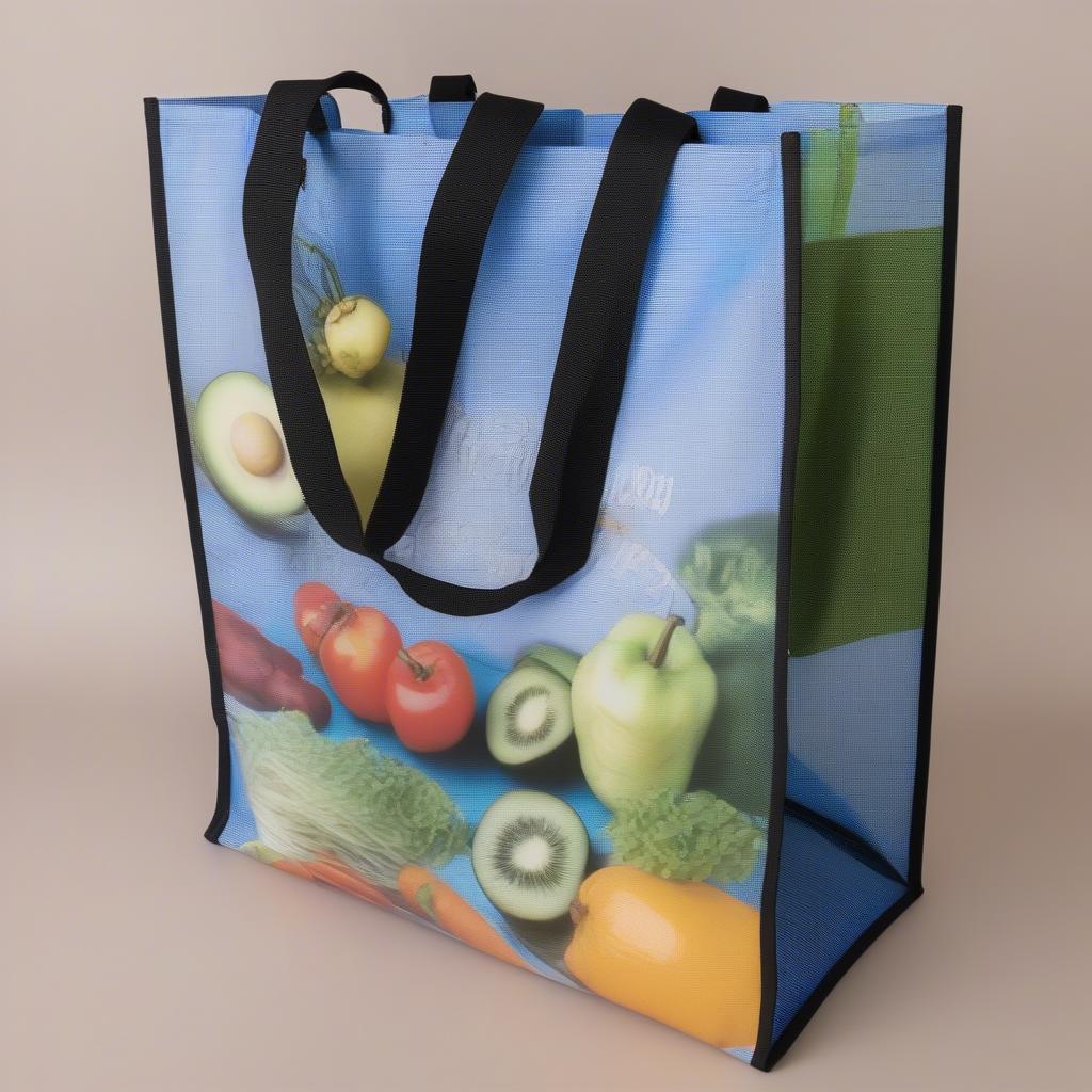 Large Reusable Woven Polypropylene Shopping Bag with Snaps