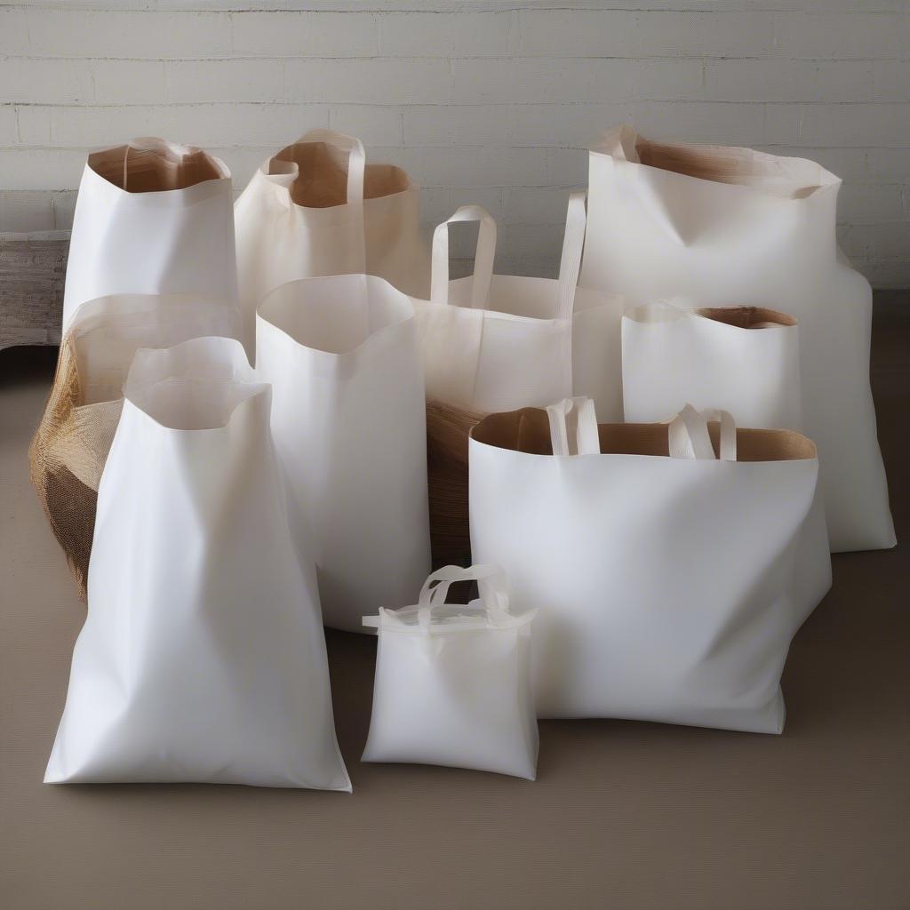 Various Woven Polypropylene Bags in Different Sizes and Colors