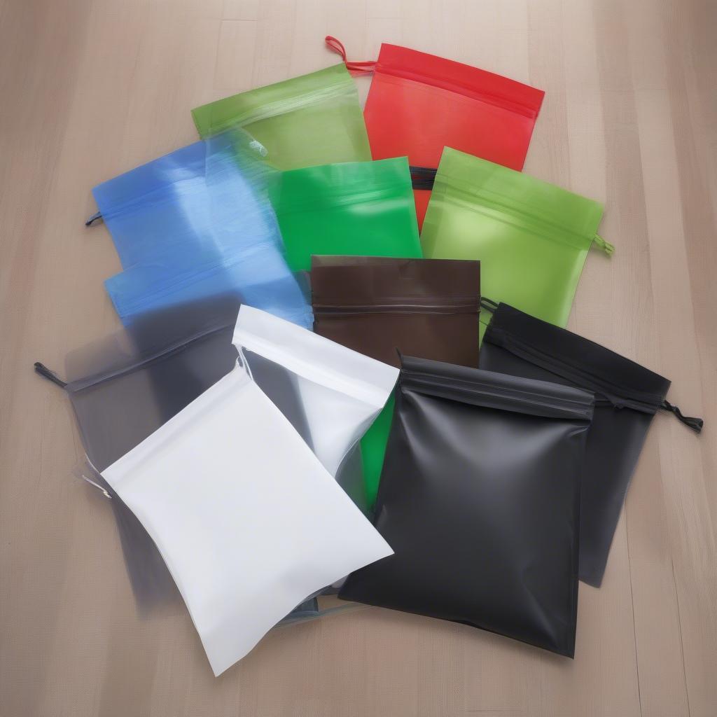 Variety of Woven Polypropylene Bags in Different Sizes and Colors