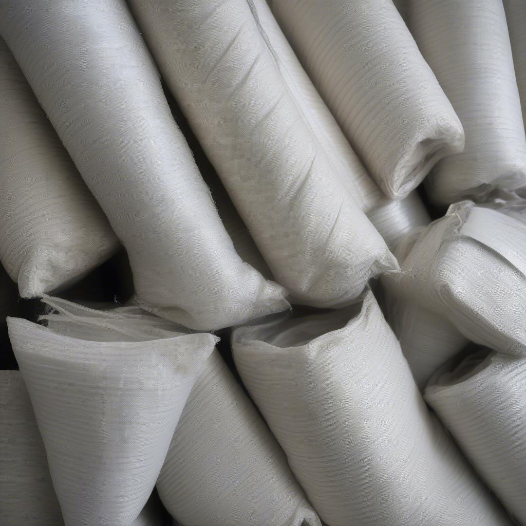 Close-up view of the woven texture of polypropylene cement bags, highlighting their strength and durability.