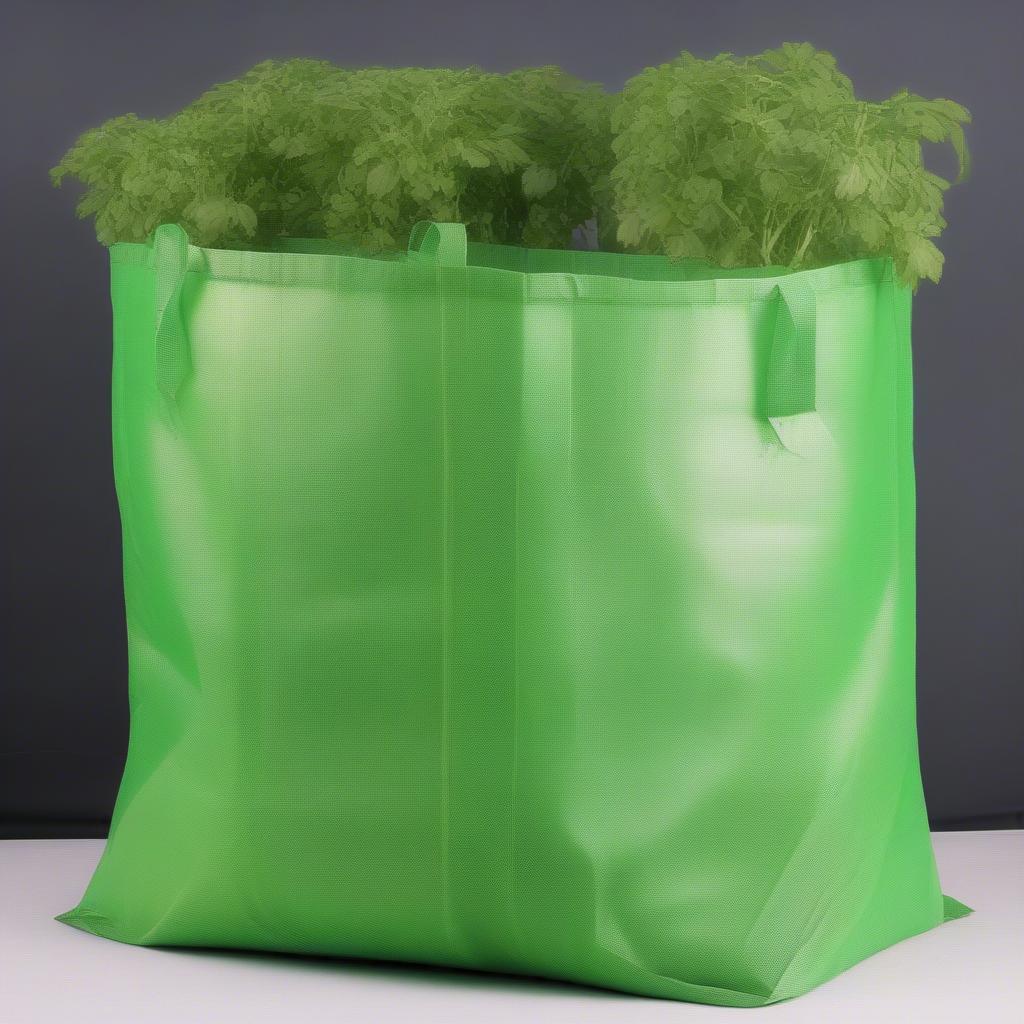 Woven polypropylene grow bags in various sizes, demonstrating their versatility for different plants and spaces.