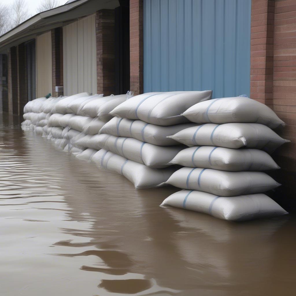 Woven Polypropylene Sandbags Used for Flood Protection