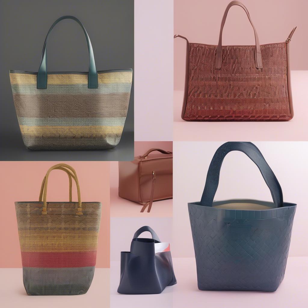 Different styles of woven PVC bags