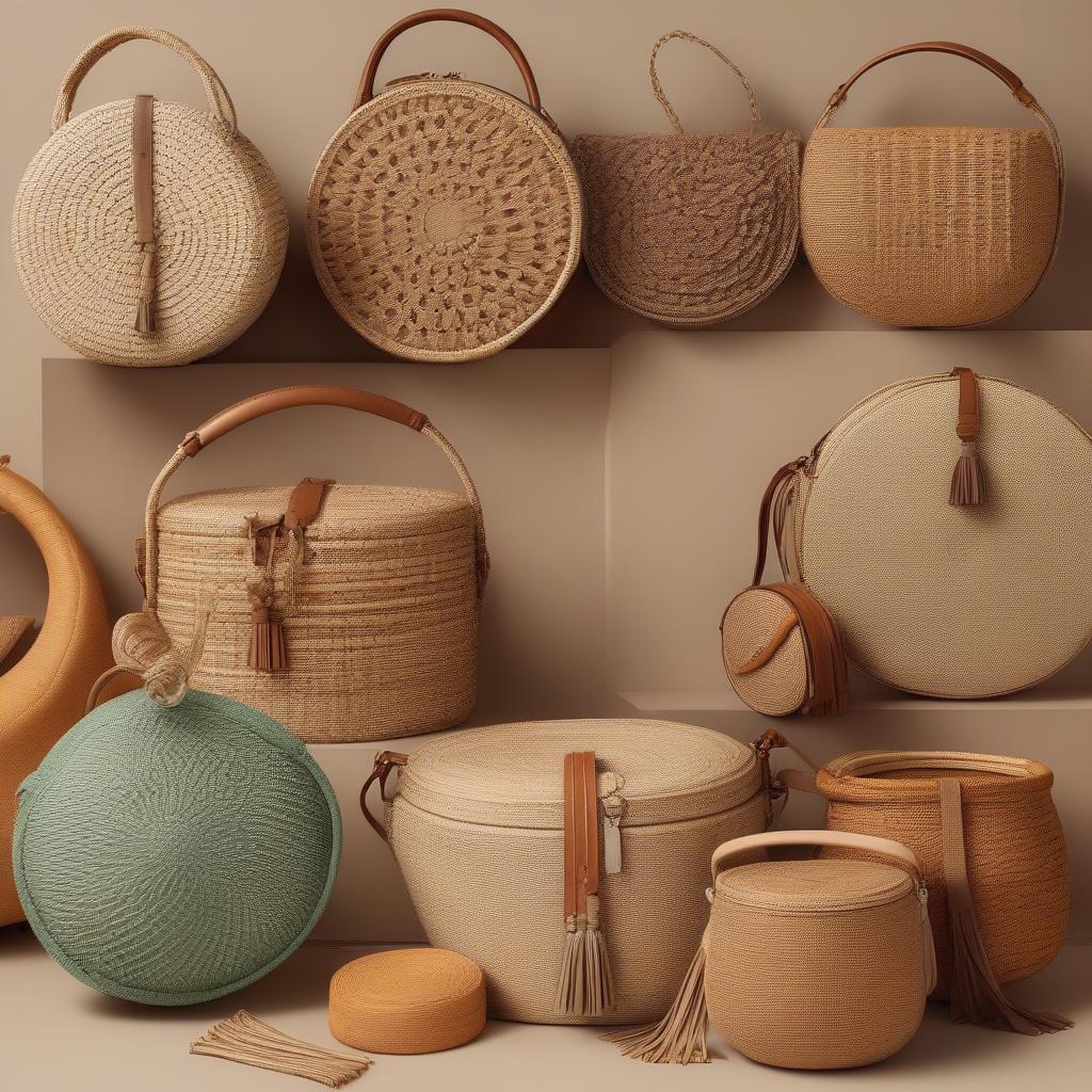 Different Styles of Woven Round Bags