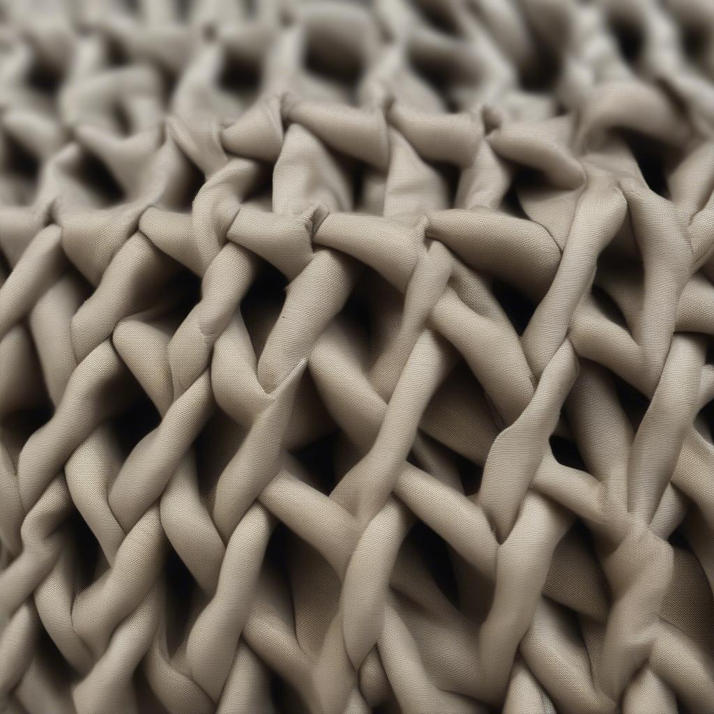 Close-up of woven sand bags showcasing the tight weave and tie closure