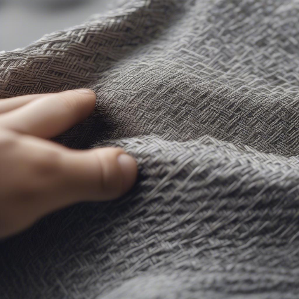 Close-Up of Woven Shopping Bag Material Inspection